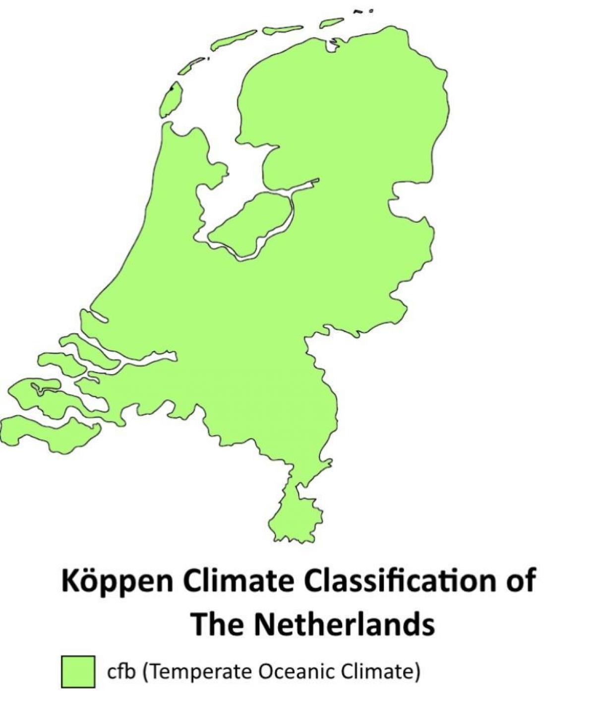 Mapa de temperatura dos Países Baixos