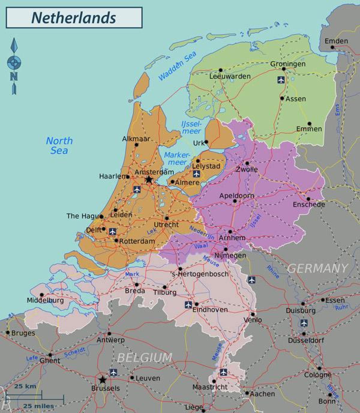 Grande mapa da Holanda