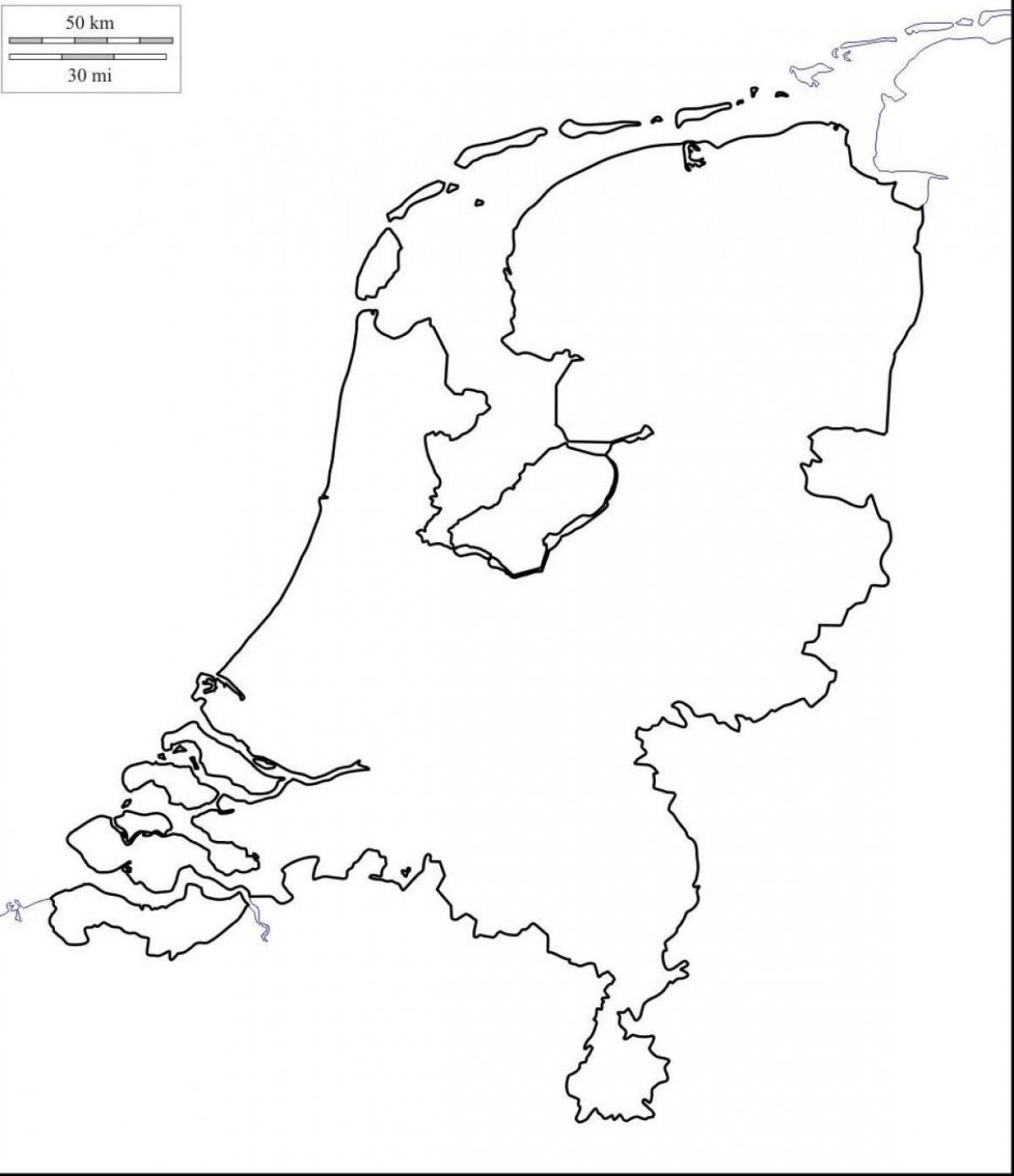 Mapa vazio dos Países Baixos