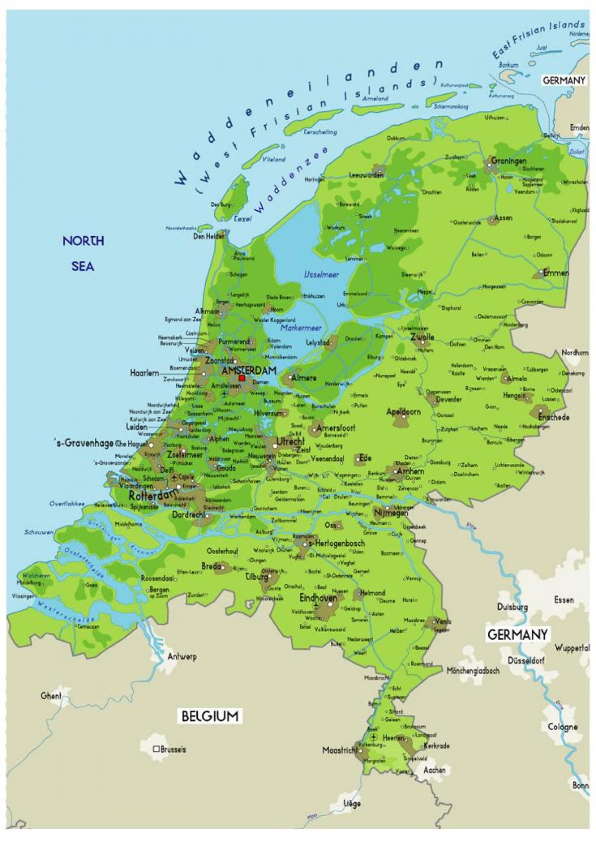 Mapa dos aterros sanitários holandeses