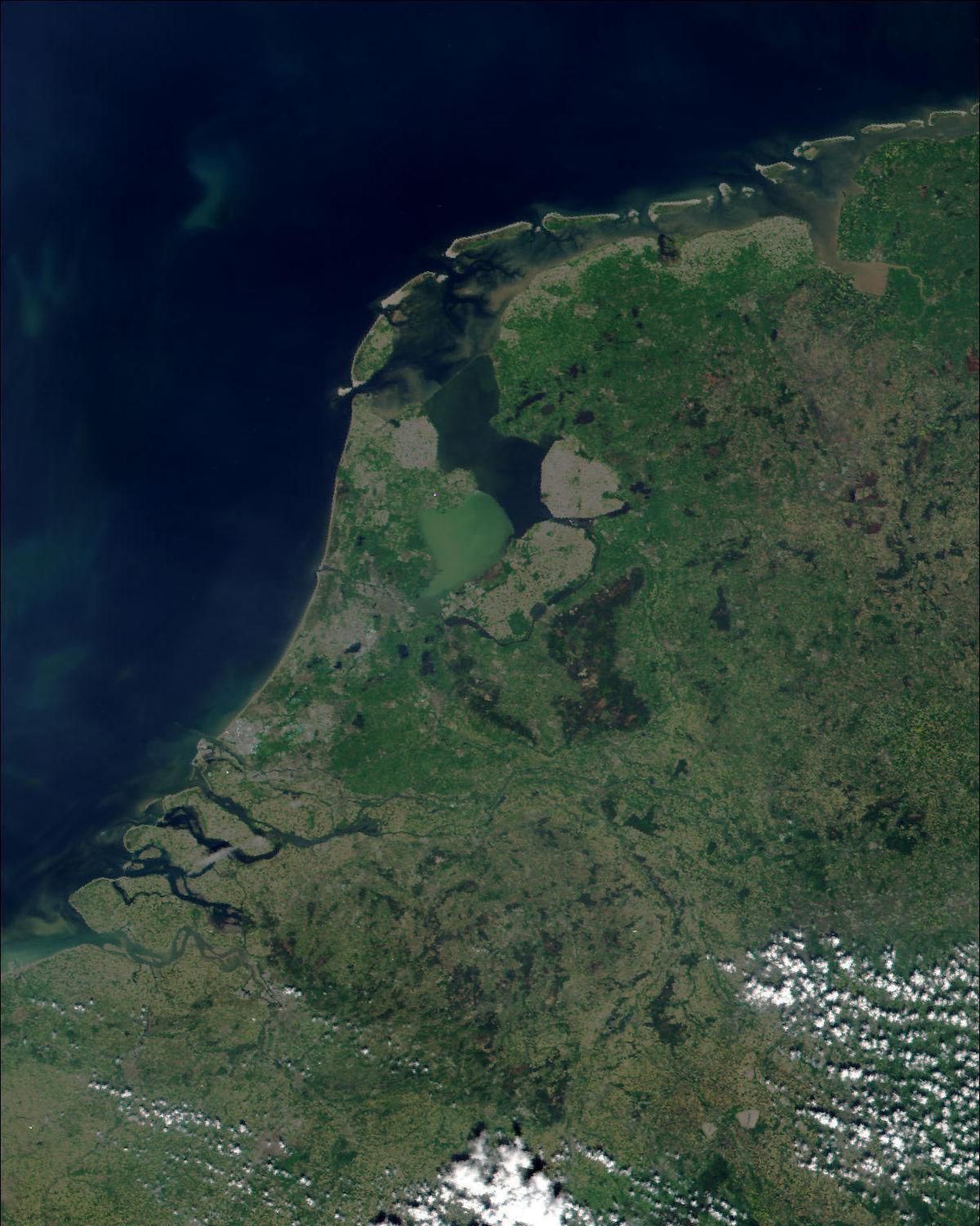 Mapa com vista para o céu dos Países Baixos