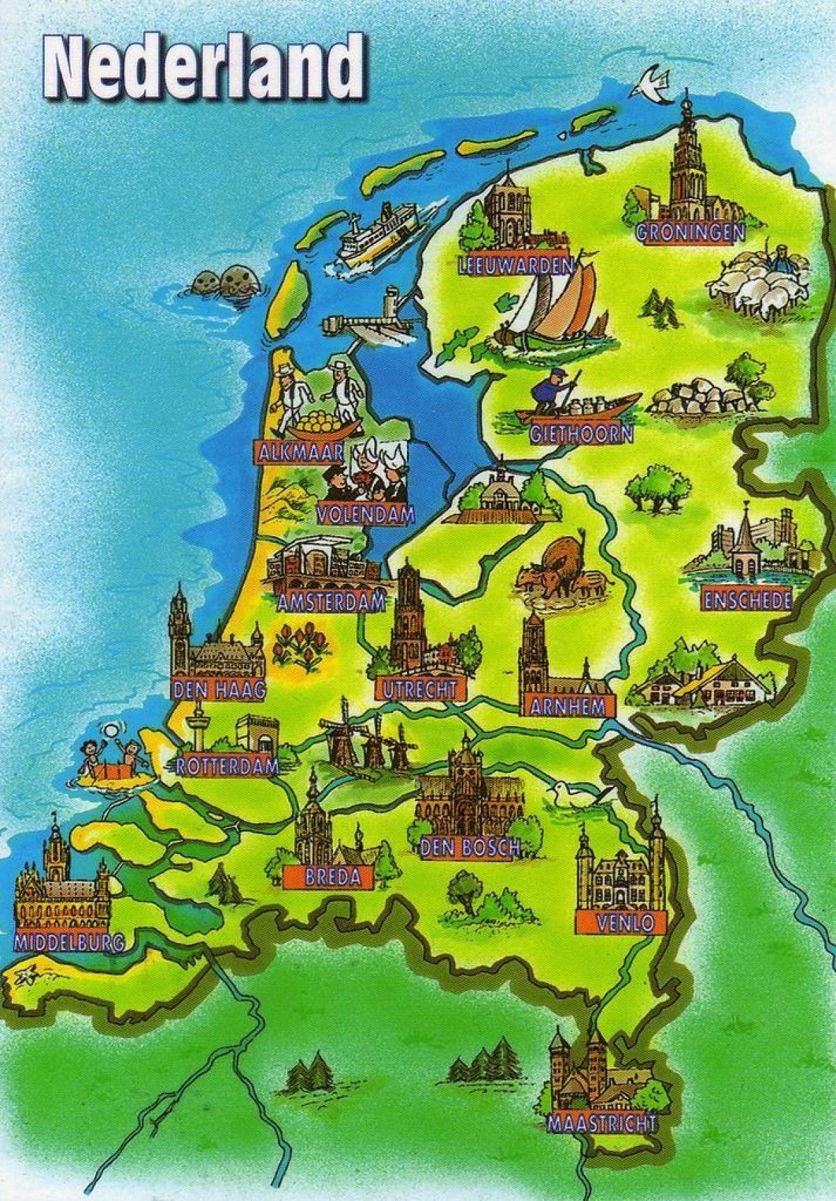 Mapa de viagem da Holanda