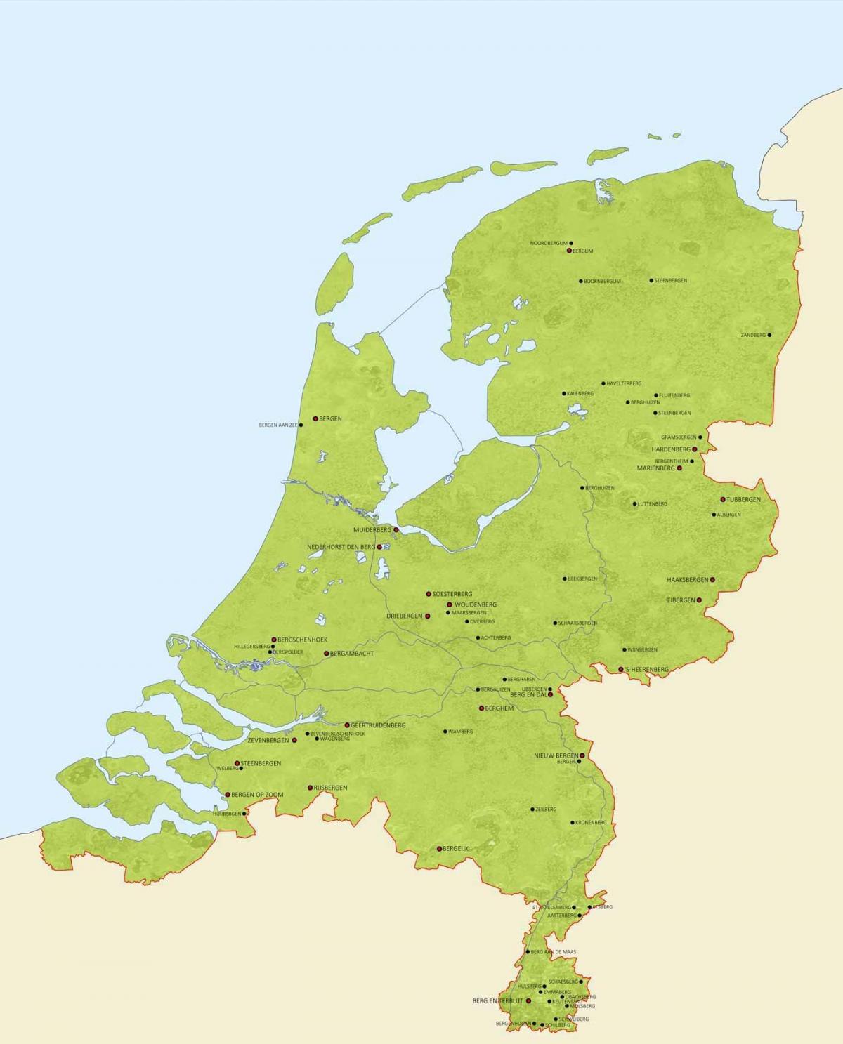 Mapa das montanhas na Holanda